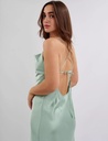 Daisy Mint Maxi Silk Low Back Dress