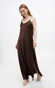 Lili Brown Silk Maxi Dress