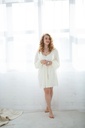 Reine Silk Satin White Robe 