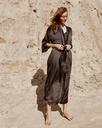 Kate Black Silk Long Robe Kimono