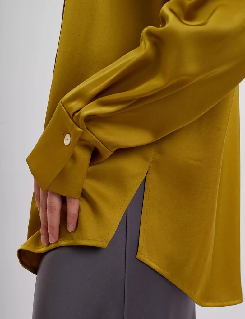 Morgan Mustard Silk Blouse
