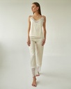 Angelika Light Beige Silk Camisole with Lace