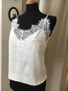 Angelika Light Beige Silk Camisole with Lace
