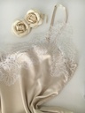 Angelika Light Beige Silk Camisole with Lace