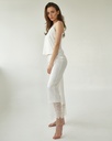 Angelika Ivory Silk Pajama Set with Lace
