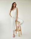 Angelika Ivory Silk Pajama Set with Lace