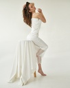 Angelika Ivory Silk Pajama Set with Lace
