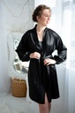 Reine Silk Satin Black Robe