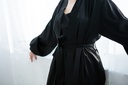 Reine Silk Satin Black Robe