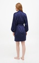 Reine Silk Satin Navy Blue Robe 