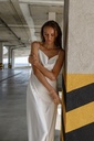 Daisy White Maxi Silk Satin Low Back Dress 