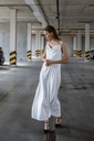 Daisy White Maxi Silk Satin Low Back Dress 