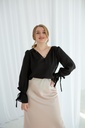 Black Chiffon Blouse With Ruffle Sleeves