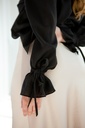 Black Chiffon Blouse With Ruffle Sleeves
