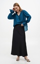 Teal blue Chiffon Blouse With Ruffle Sleeves