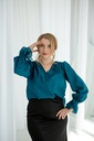 Black Chiffon Blouse With Ruffle Sleeves