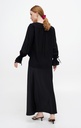 Black elegant Blouse With Ruffle Sleeves