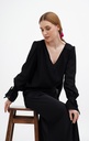 Jessica Black Chiffon Blouse With Ruffle Sleeves