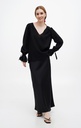 Jessica Black Chiffon Blouse With Ruffle Sleeves