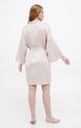 Kate Short Silk Robe Light Beige