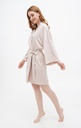 Kate Short Silk Robe Light Beige