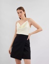 Cowl neck white silk camisole