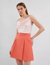 Cowl neck pink silk camisole