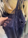 Navy Blue Silk Camisole with Lace