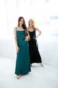 Daisy Green Silk Maxi Dress with Low Back 