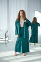 Kira Dark Green Silk Maxi Skirt