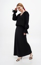 Kira Black Silk Maxi Skirt