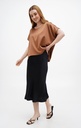 Kira Black Silk Midi Skirt