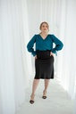 Kira Black Silk Midi Skirt