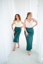 Kira Green Silk Midi Skirt