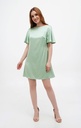 Gitta Mint Silk Mini Dress with Ruffle Sleeves