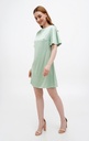 Gitta Mint Silk Mini Dress with Ruffle Sleeves