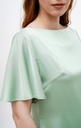 Gitta Mint Silk Mini Dress with Ruffle Sleeves