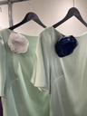 Gitta Mint Silk Mini Dress with Ruffle Sleeves
