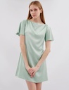Gitta Mint Silk Mini Dress with Ruffle Sleeves