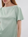 Gitta Mint Silk Mini Dress with Ruffle Sleeves