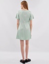 Gitta Mint Silk Mini Dress with Ruffle Sleeves