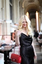 Iren Black Silk Cowl Midi Slip Dress