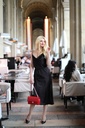 Iren Black Silk Cowl Midi Slip Dress
