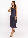 Iren Purple Silk Cowl Neck line Midi Slip Dress