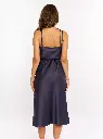 Iren Purple Silk Cowl Neck line Midi Slip Dress