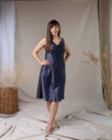 Iren Purple Silk Cowl Neck line Midi Slip Dress