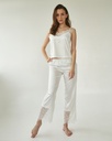 Angelika Ivory Silk Pajama Set with Lace