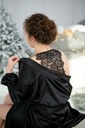 Reine Black Silk Nightdress with Lace