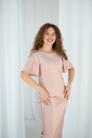 Gitta Powder Pink Silk Midi Dress with Ruffle Sleeves