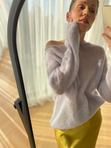 Hand Knitted Sheer Mohair Sweater Sky Blue
